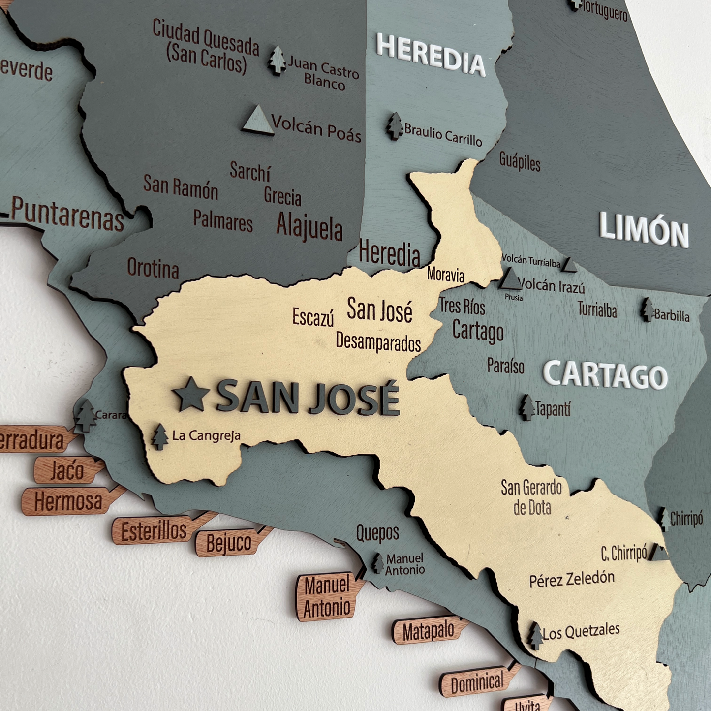 Mapa en Madera Costa Rica