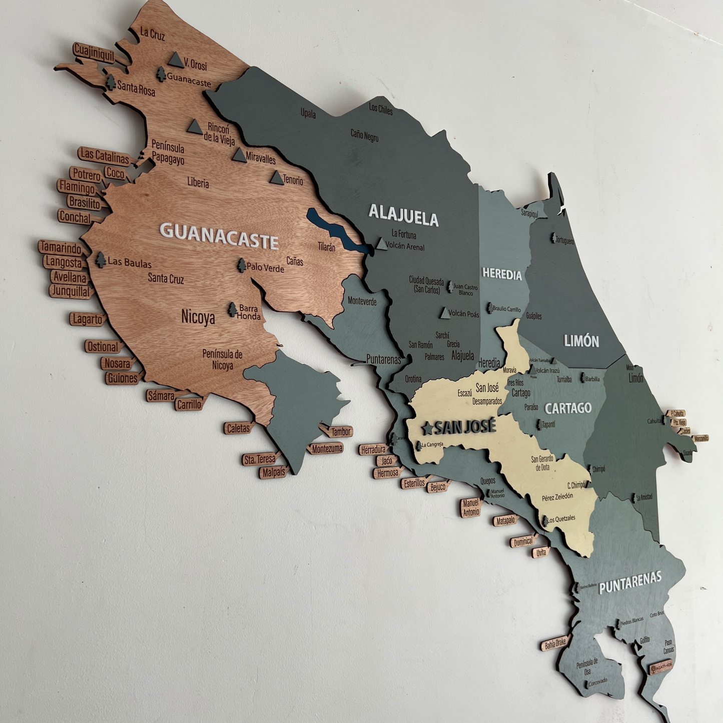Mapa en Madera Costa Rica