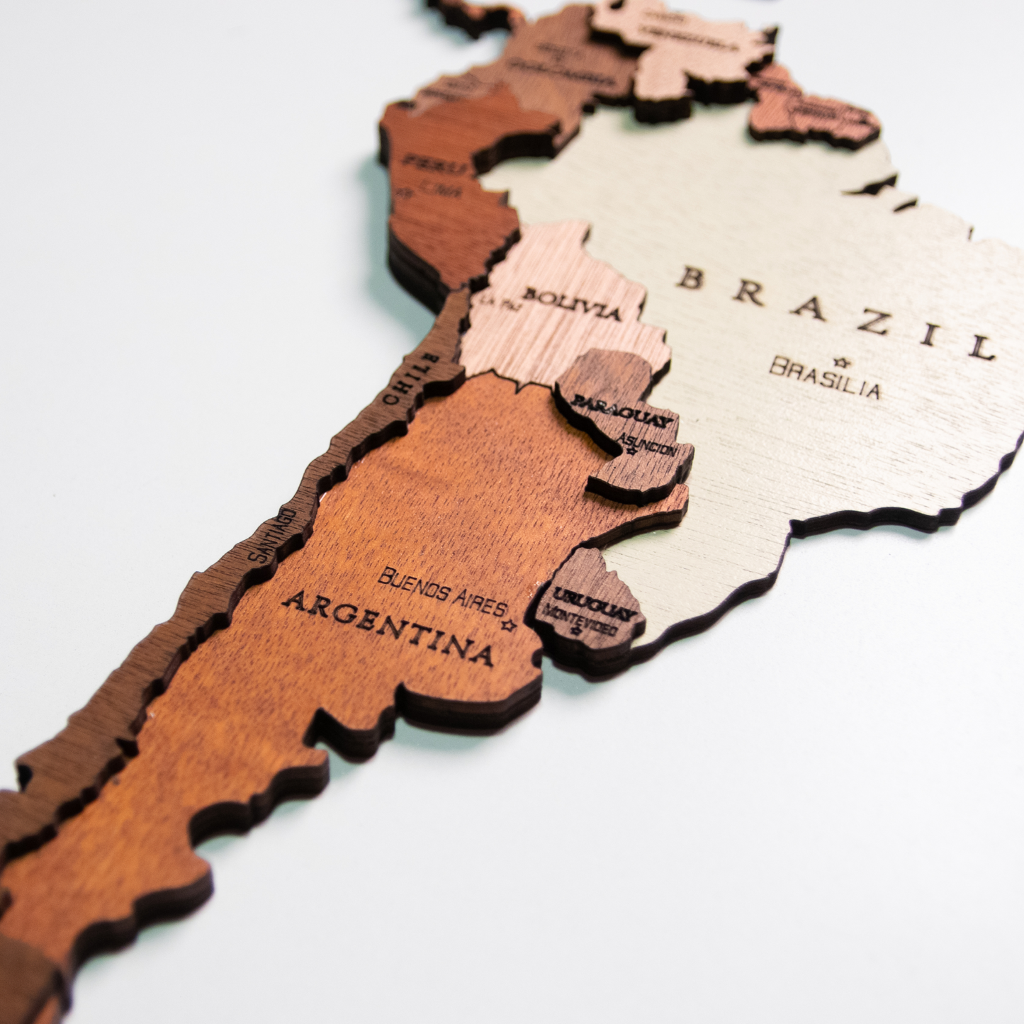 Mapa Mundial en Madera para Pegar en la Pared