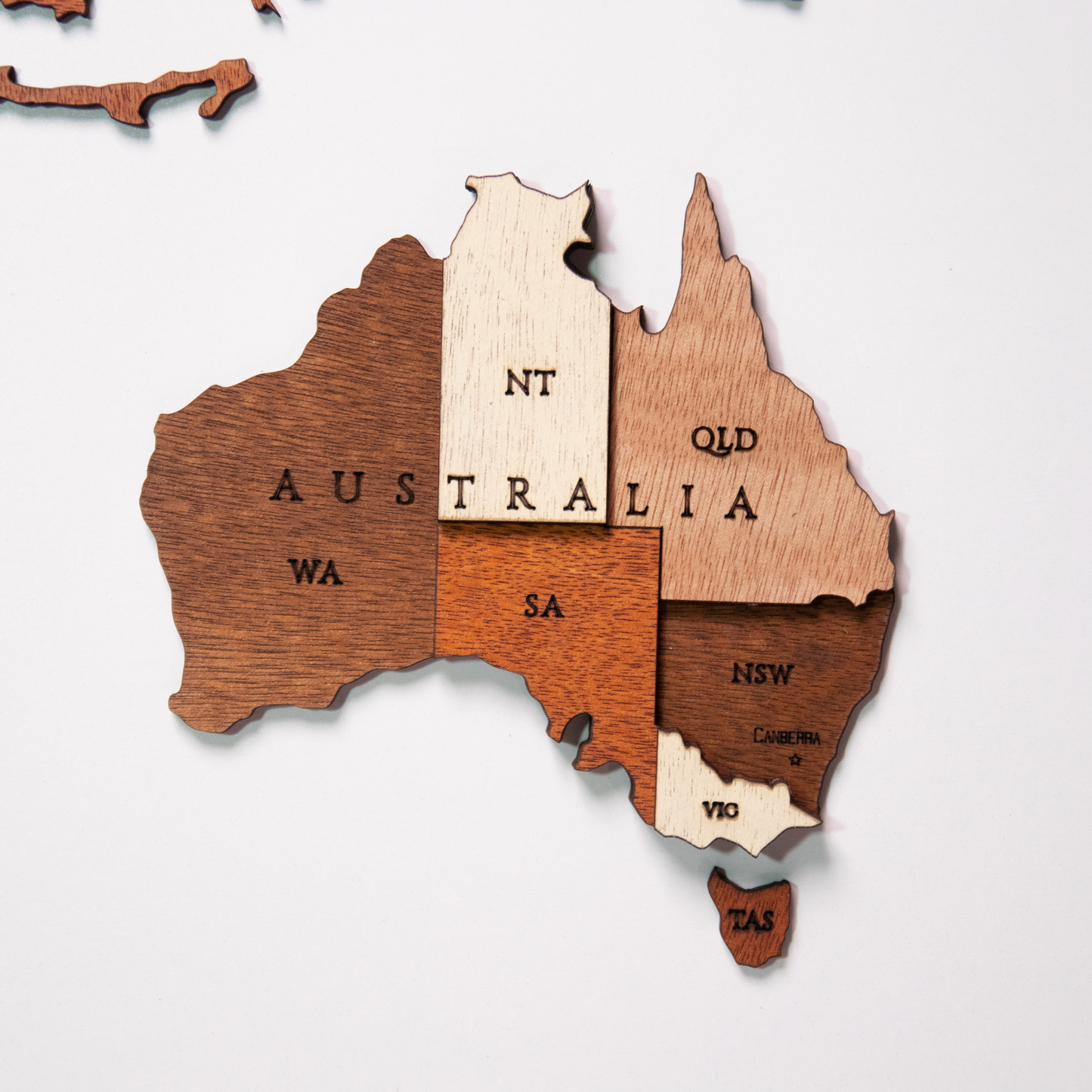 Mapa Mundial en Madera para Pegar en la Pared