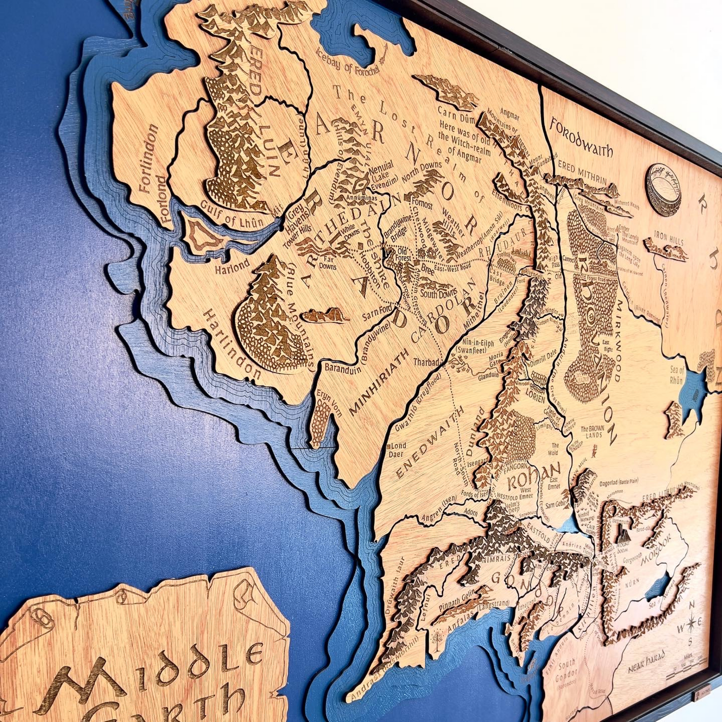 Middle-earth Map The Lord of the Rings in Wood