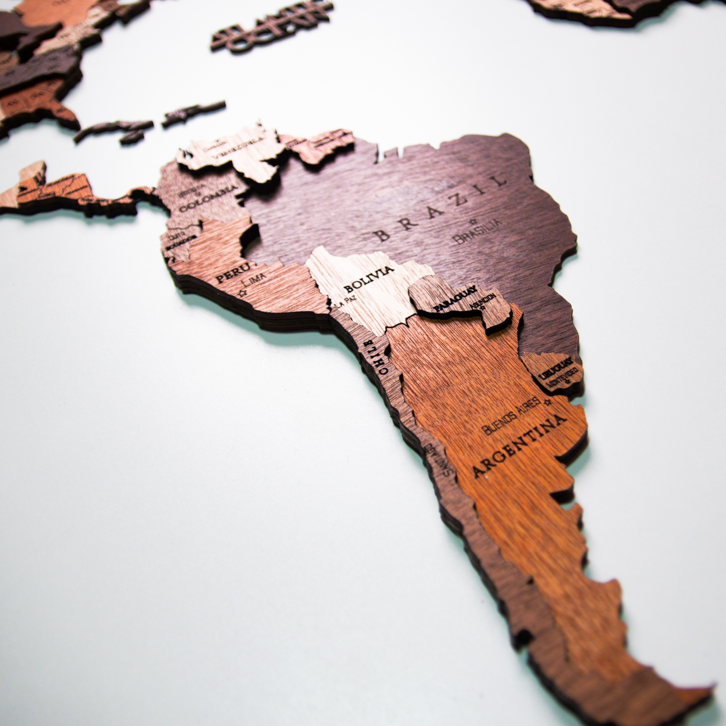 Mapa Mundial en Madera para Pegar en la Pared