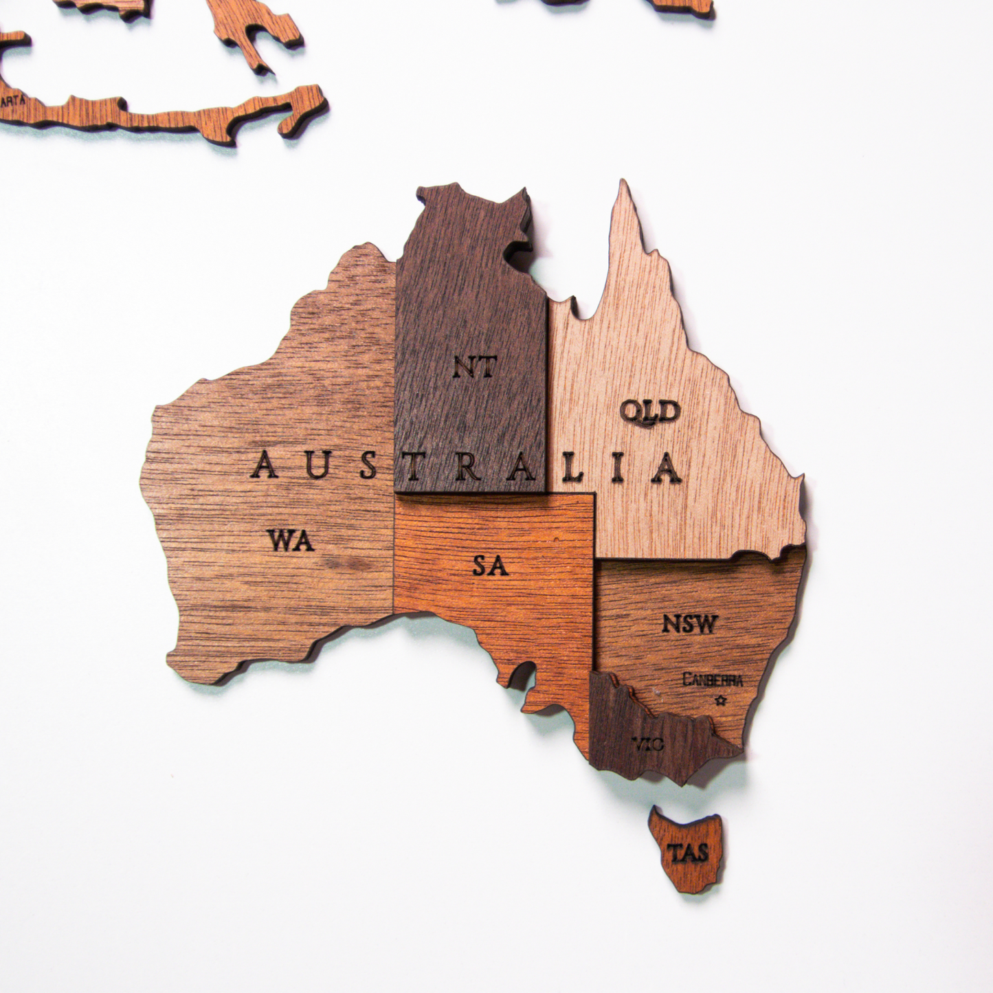 Mapa Mundial en Madera para Pegar en la Pared