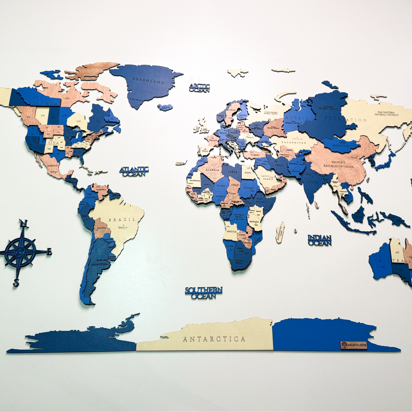 Mapa Mundial en Madera para Pegar en la Pared