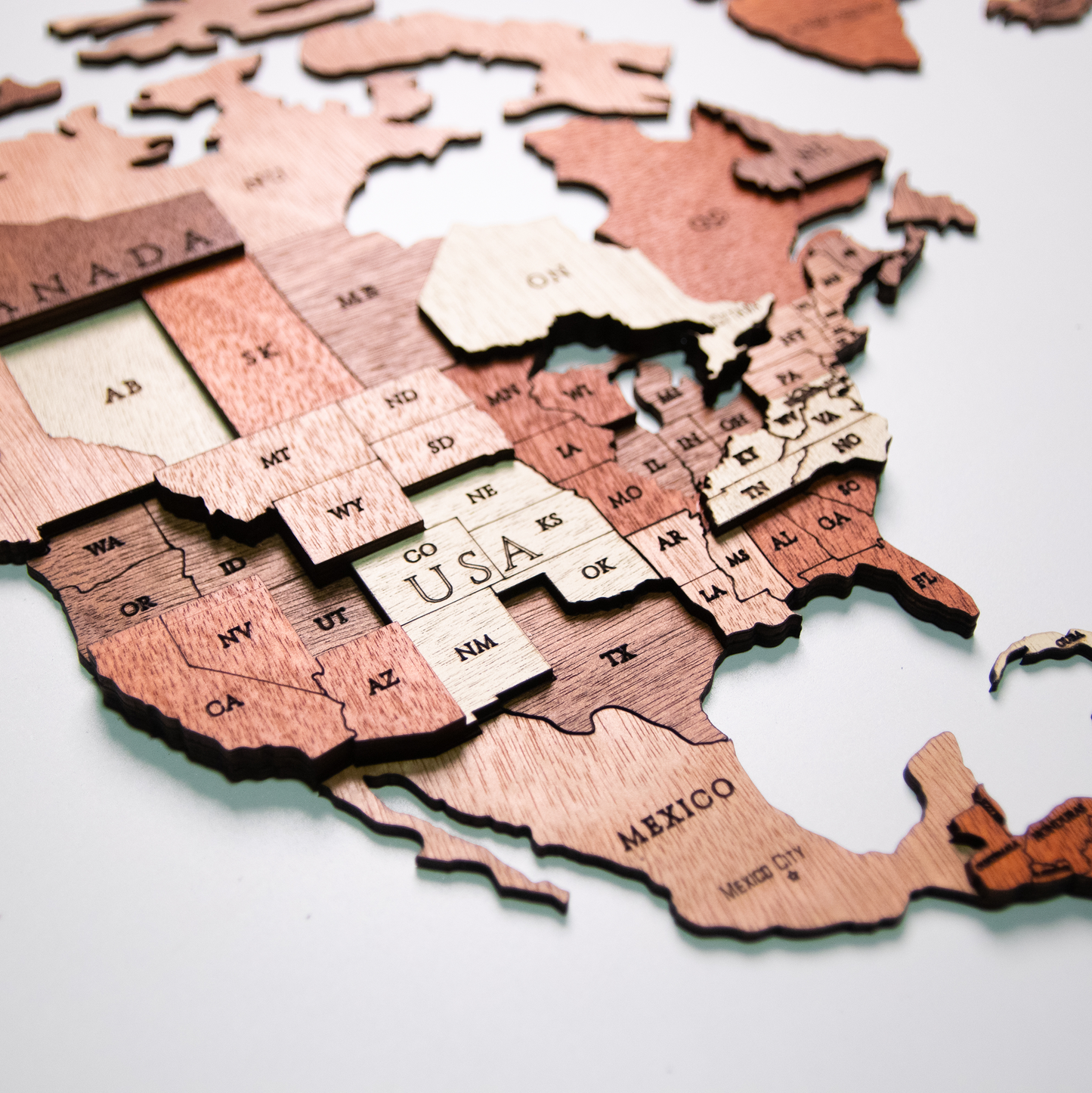 Mapa Mundial en Madera para Pegar en la Pared