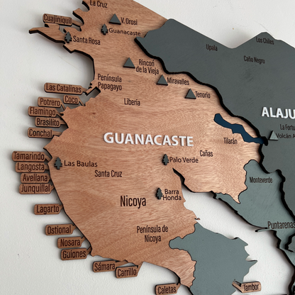 Mapa en Madera Costa Rica