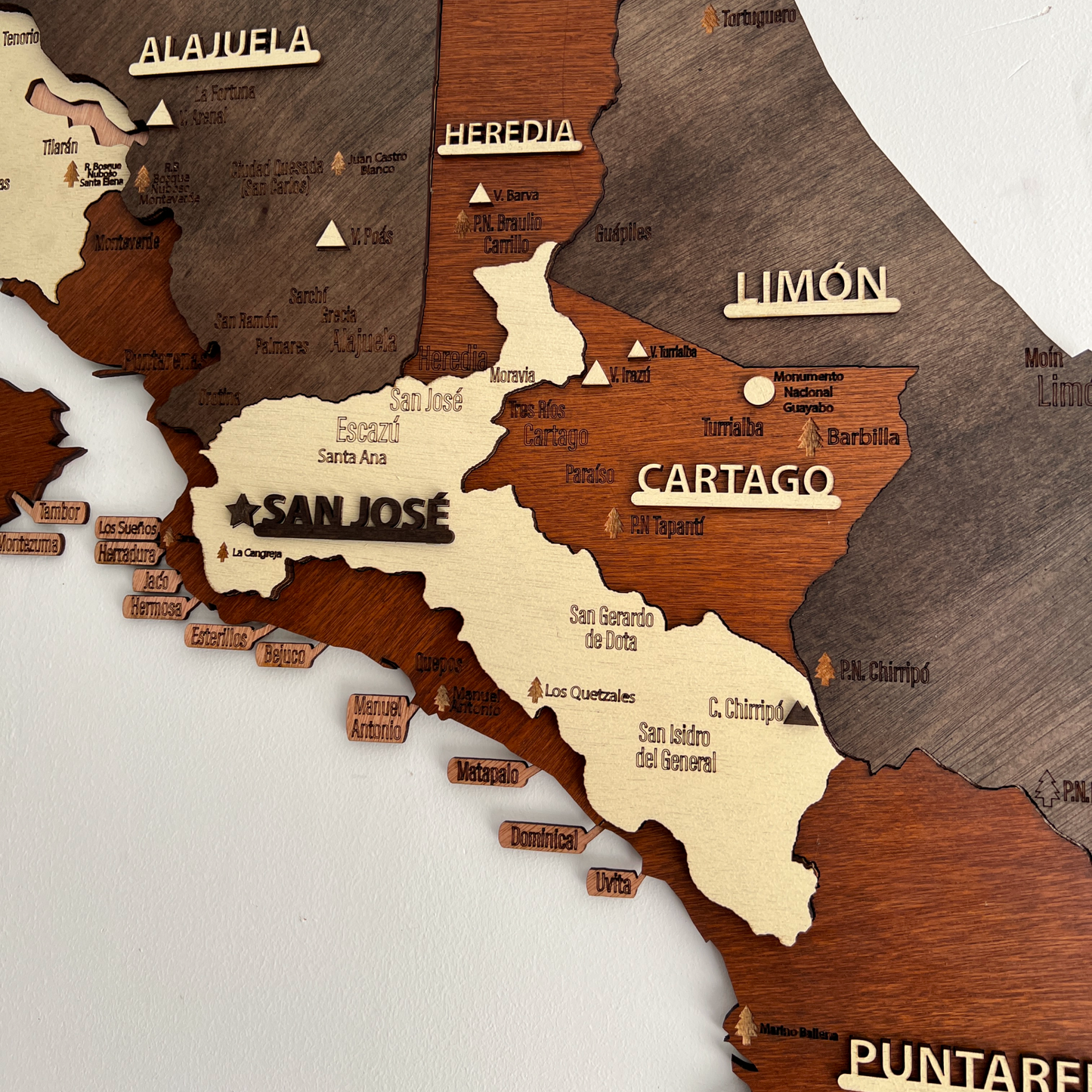 Mapa en Madera Costa Rica