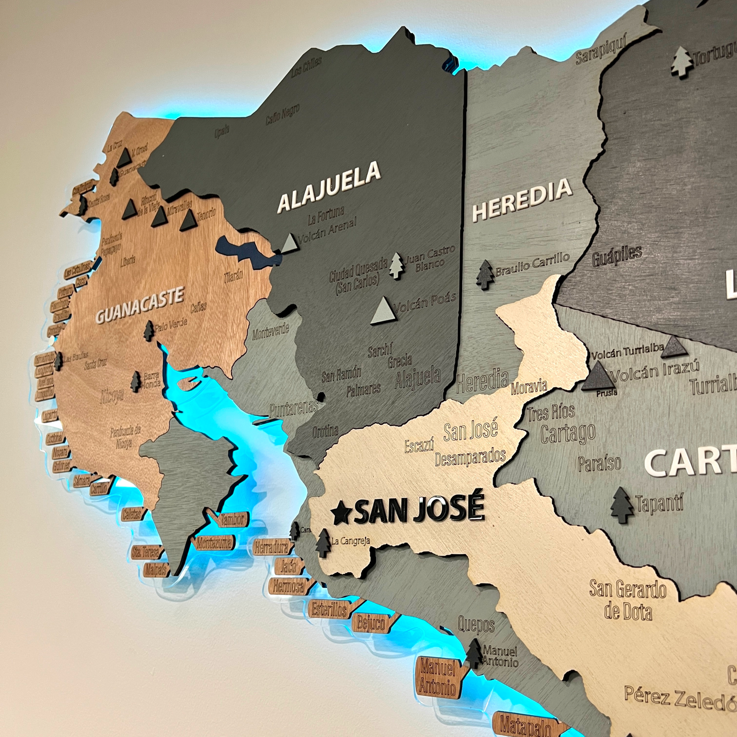Mapa en Madera Costa Rica