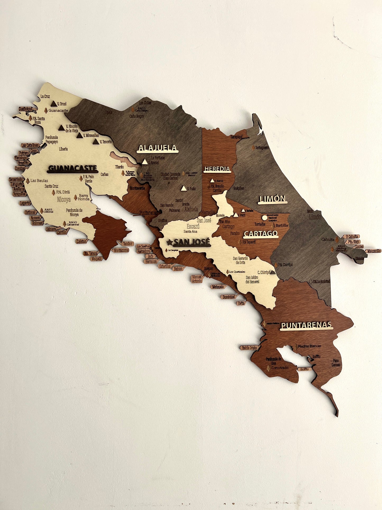 Mapa en Madera Costa Rica